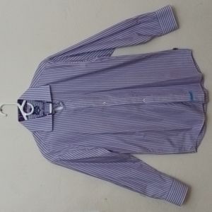 English Laundry Long Sleeve Shirt. Striped. Color Purple, White and Blue.